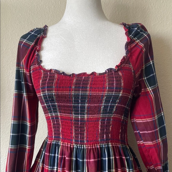 Hill House Red Plaid Long Sleeve Dress - Picture 5 of 11